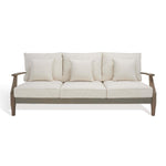 Safavieh Couture Martinique Wood Patio Sofa - Light Grey / Beige
