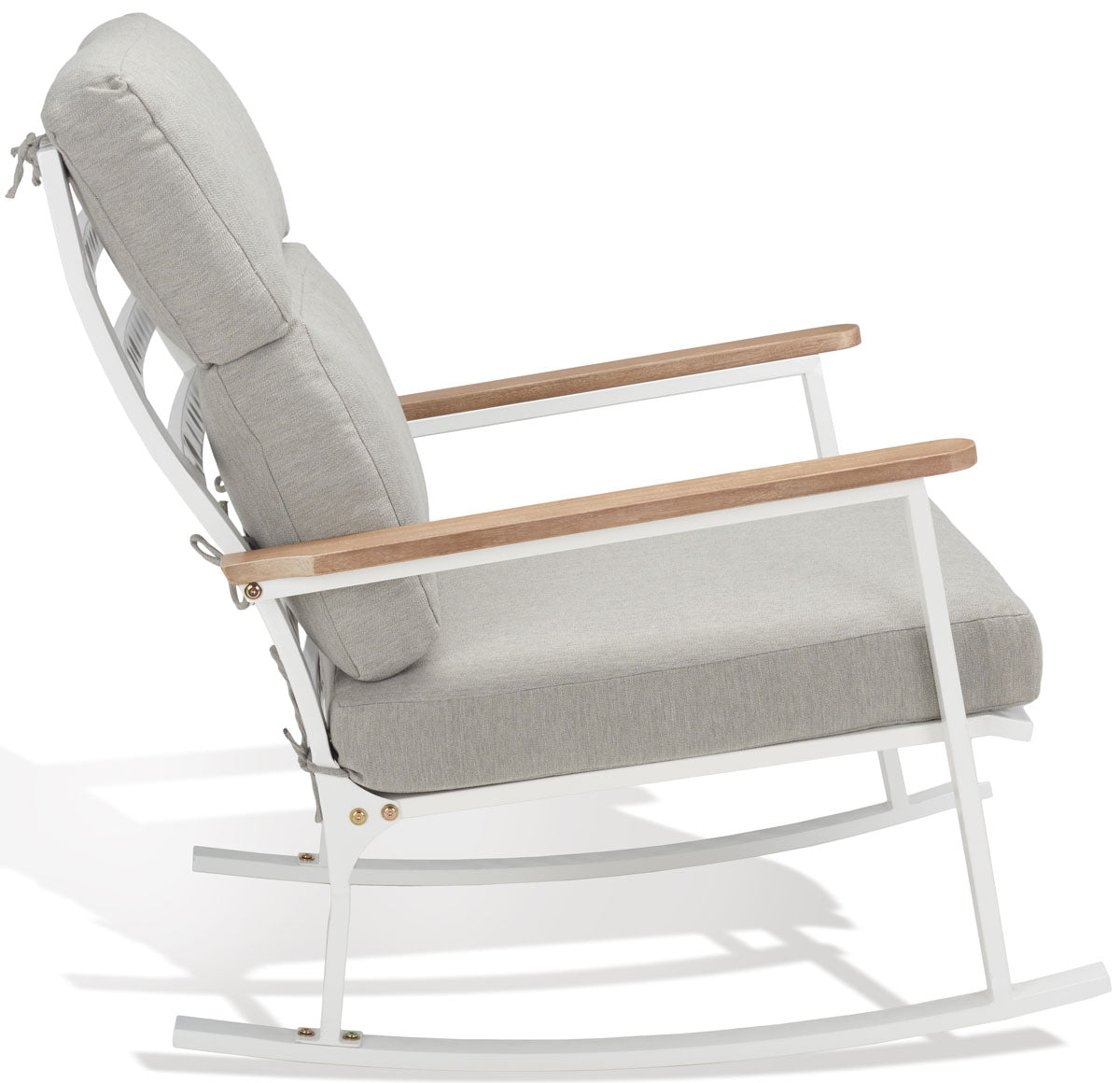 Safavieh Couture Brutus Rocking Chair - White / Light Grey / Natural
