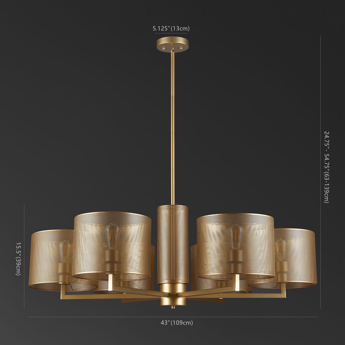 Safavieh Couture Zachaeus Metal 6 Light Chandelier - Gold