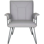 Safavieh Johannes 17.3H Mid Century Modern Leather Arm Chair , FOX1700 - Grey