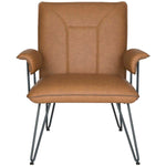 Safavieh Johannes 17.3H Mid Century Modern Leather Arm Chair , FOX1700 - Camel