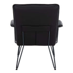 Safavieh Johannes 17.3H Mid Century Modern Leather Arm Chair , FOX1700 - Black Pu