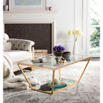 Safavieh Allene Gold Leaf Retro Coffee Table , FOX2601