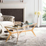 Safavieh Edythe Gold Leaf Coffee Table , FOX2603