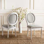 Safavieh Holloway 19''H French Brasserie Linen Oval Side Chair, FOX6228
