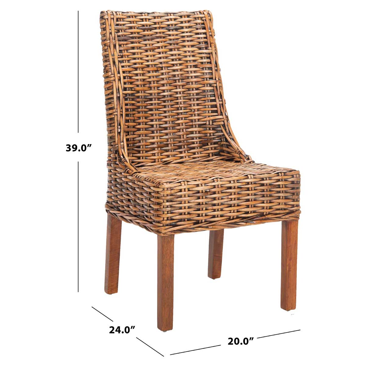 Safavieh Suncoast 18''H Rattan Arm Chair (Set Of 2), FOX6503