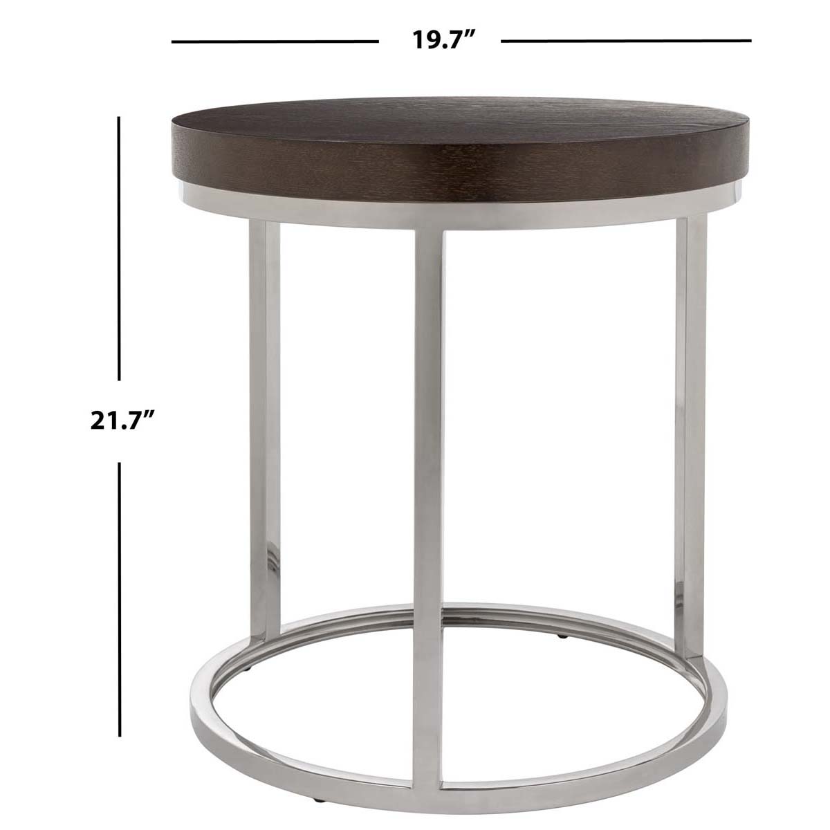 Safavieh Couture Turner Black Glass Top Round End Table - Black