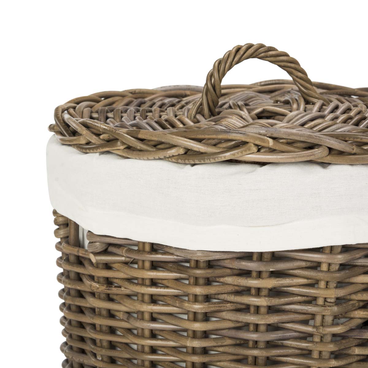 Safavieh Millen Rattan Round Set Of 2 Laundry Baskets , HAC6001