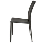 Nuevo Sienna Leather Dining Chair Elegant - Dark Grey