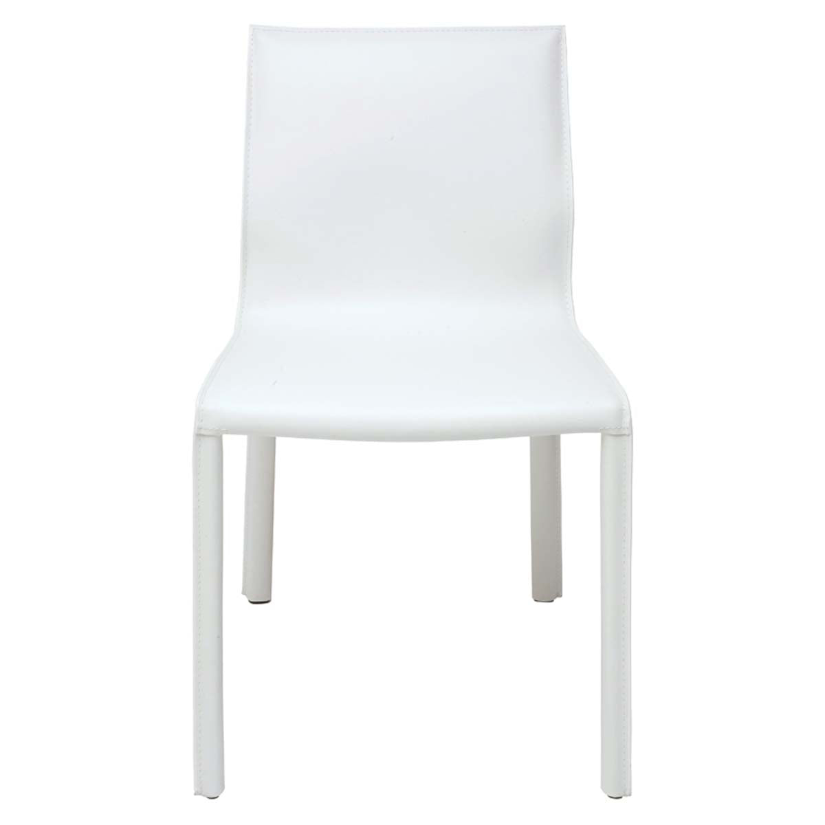 Nuevo Colter Leather Armless Dining Chair - White