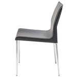 Nuevo Colter Leather Dining Chair - Dark Grey