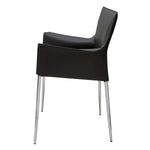 Nuevo Colter Leather/Chrome Dining Chair - Black