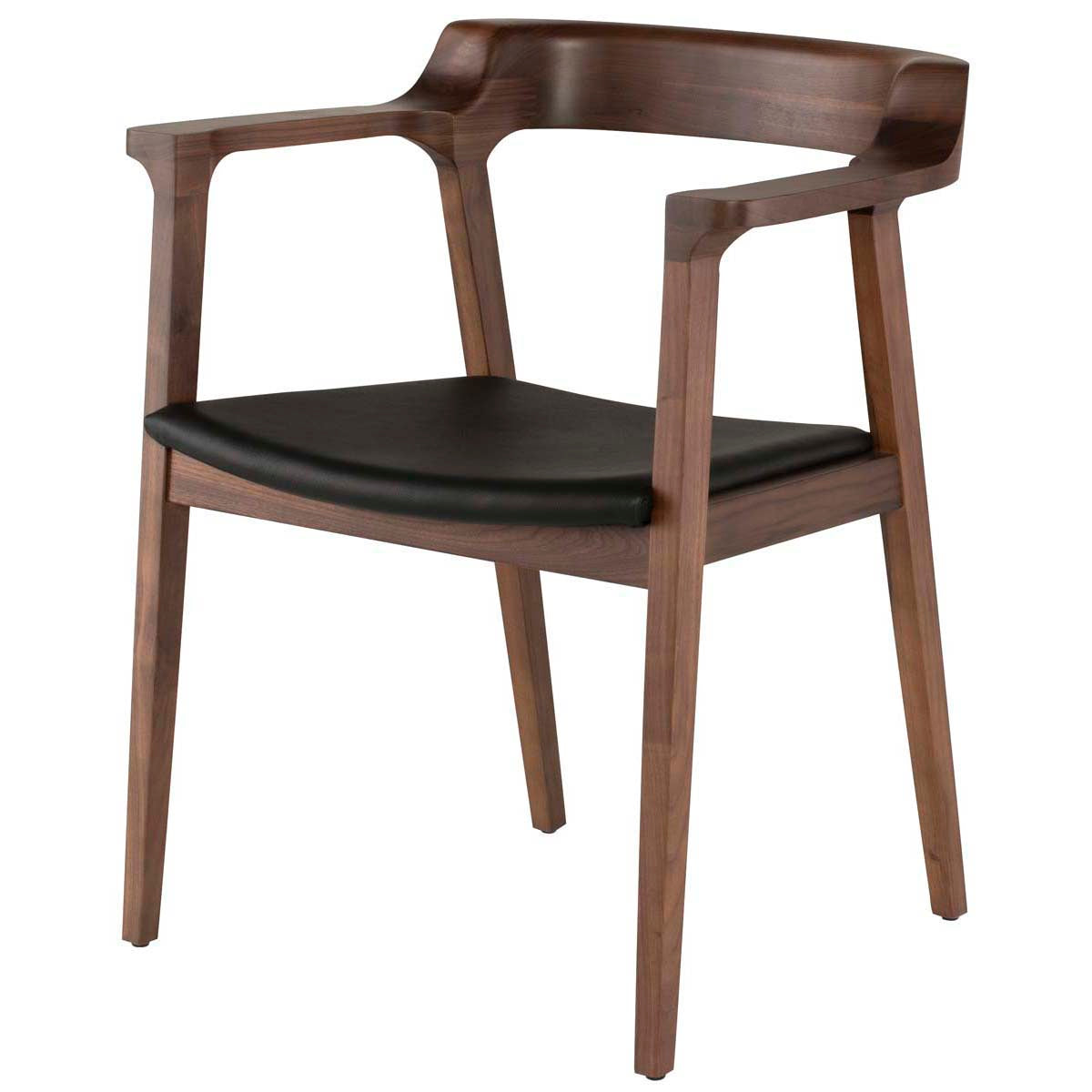 Nuevo Caitlan Dining Chair Tan Walnut Frame - Black