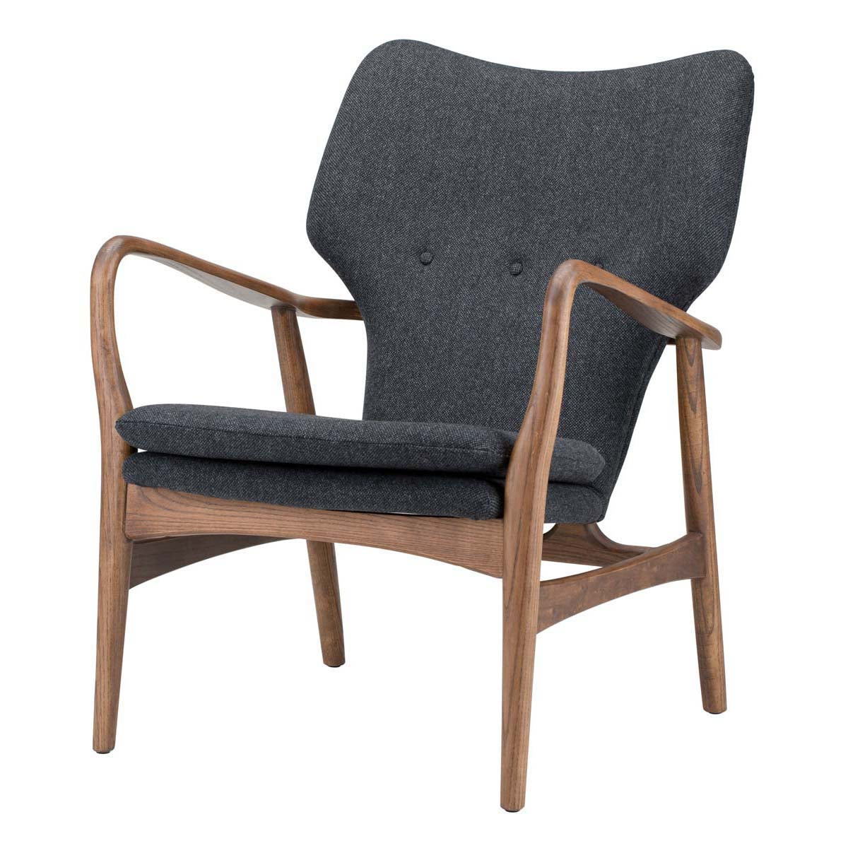 Nuevo Patrik Occasional Chair Tweed Seat - Dark Grey