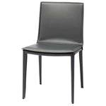 Nuevo Palma Leather Dining Chair - Dark Grey