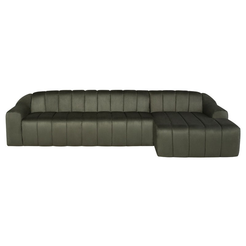 Nuevo Coraline Right Facing Sectional Sofa - Sage Microsuede