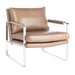 Safavieh Couture Esposito Metal Accent Chair - Dark Brown / Silver