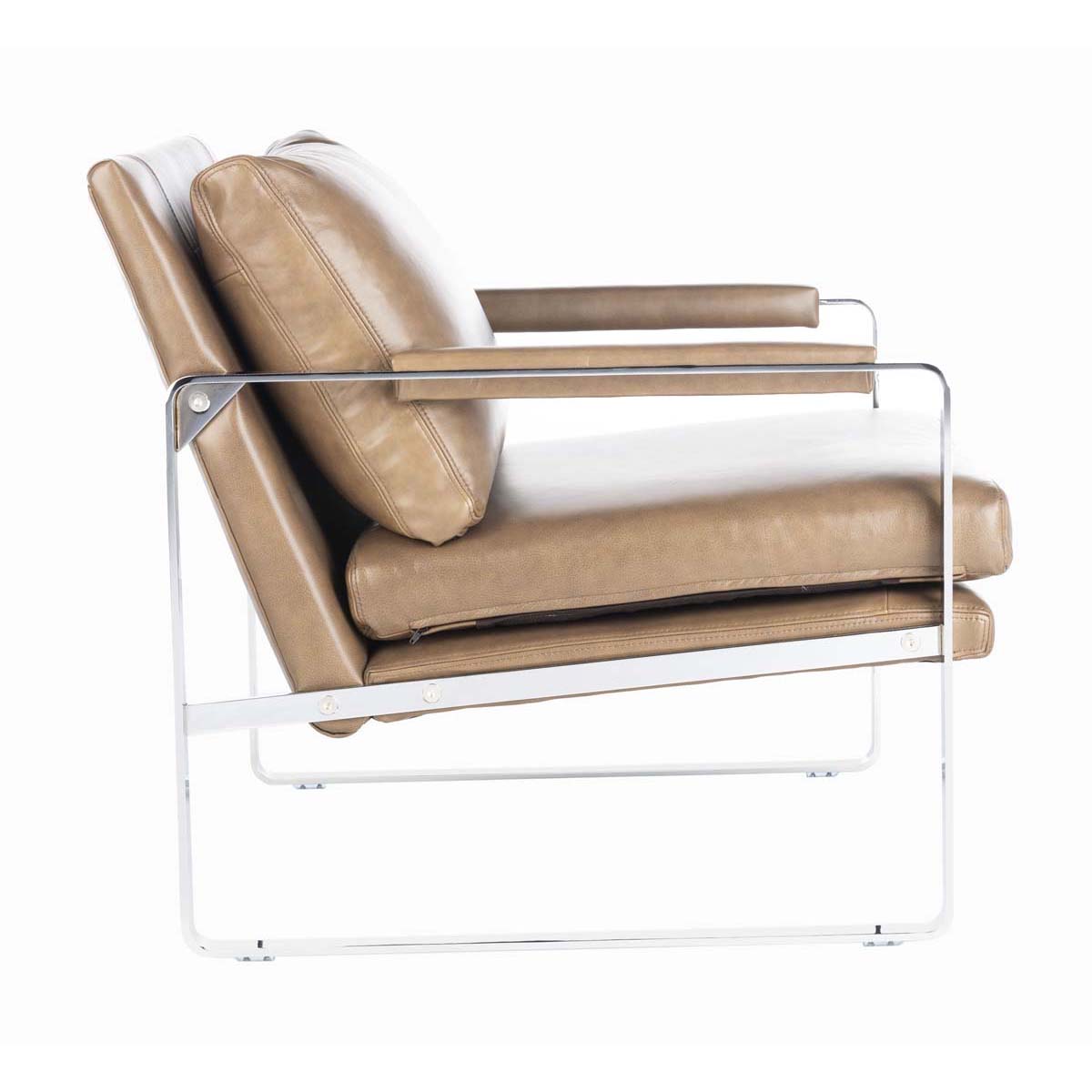 Safavieh Couture Esposito Metal Accent Chair - Dark Brown / Silver