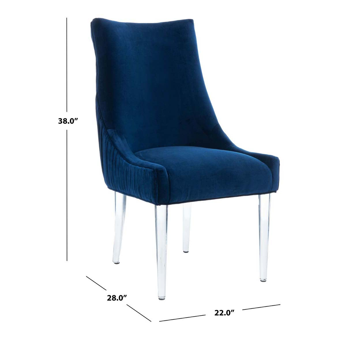 Safavieh Couture De Luca Acrylic Leg Dining Chair - Navy