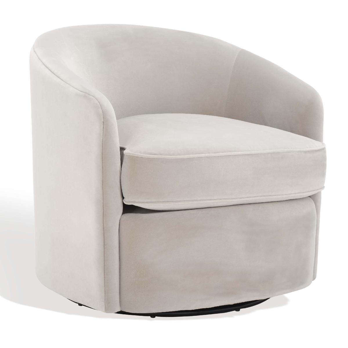 Safavieh Couture Lesley Swivel Barrel Chair - Light Grey