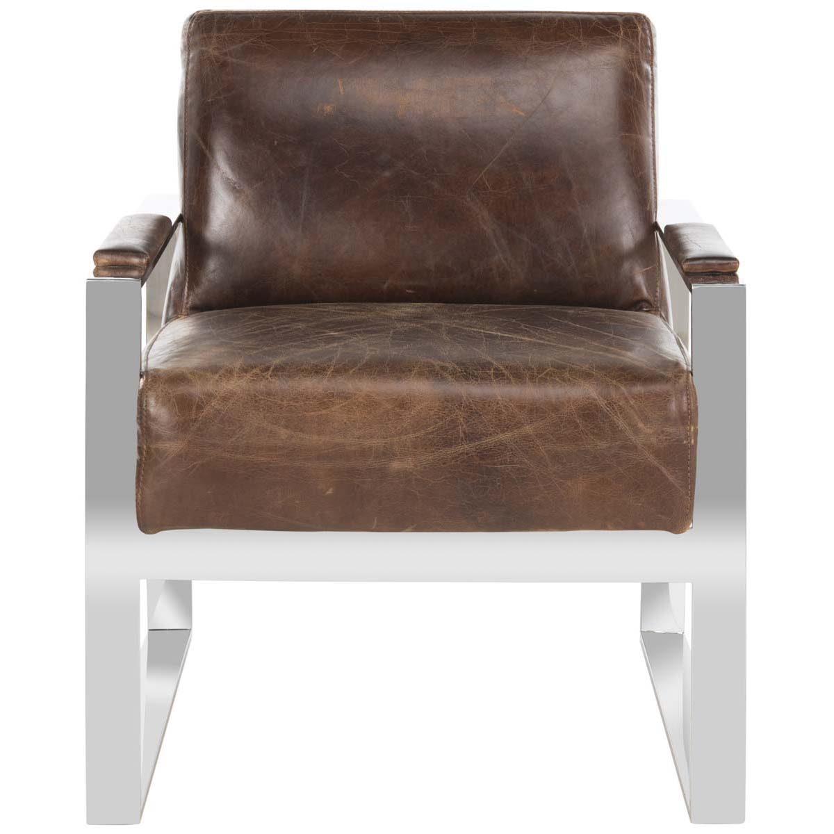 Safavieh Couture Parkgate Occassional Leather Chair - Vintage Cigar Brown