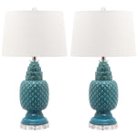 Safavieh Blakely 28 Inch H Teal Table Lamp, LIT4246 - Blue (Set of 2)