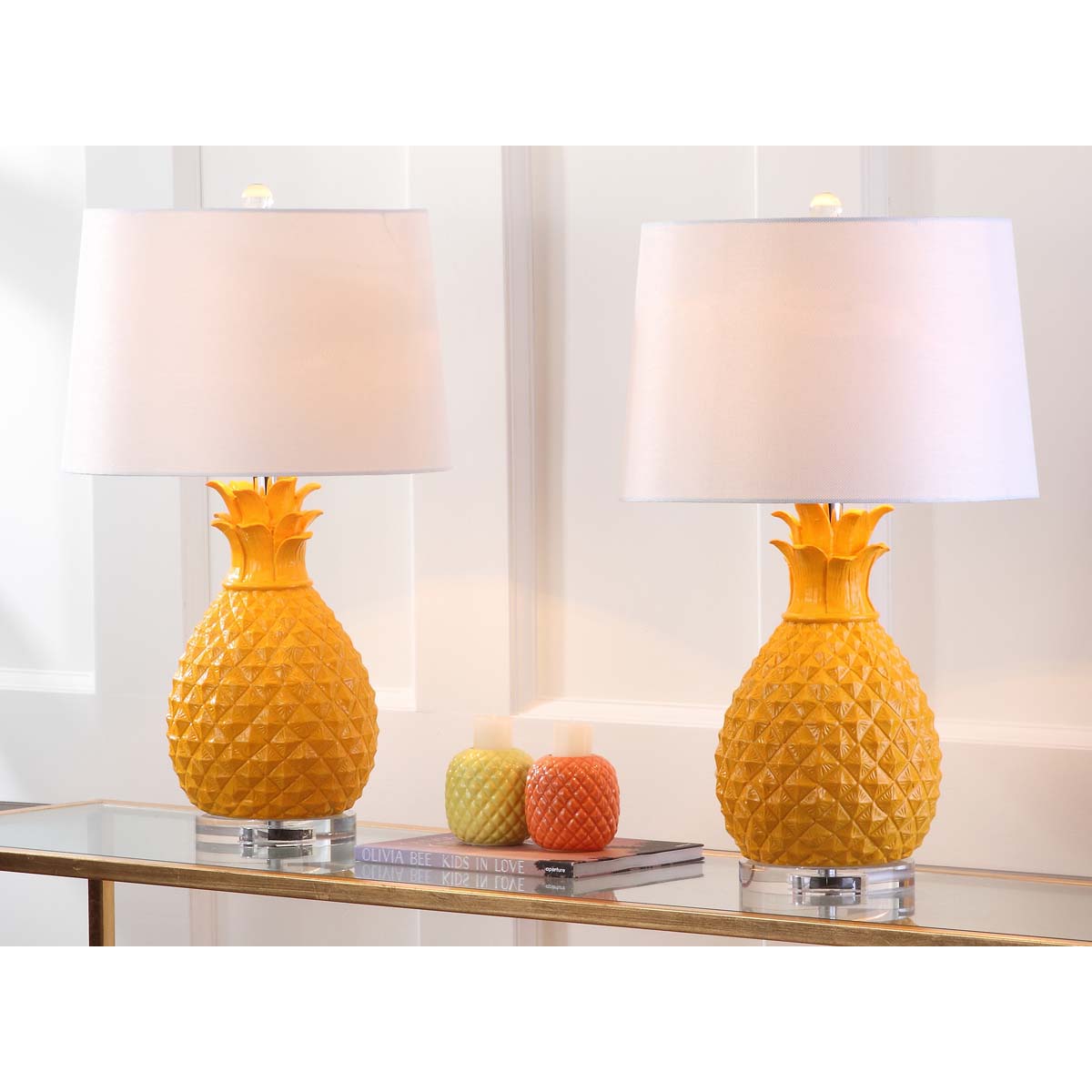 Safavieh Kelly 25.5 Inch H Table Lamp, LIT4258 - Yellow (Set of 2)