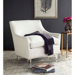 Safavieh Hollywood Glam Tufted Acrylic White Club Chair W/ Silver Nail Heads , MCR4214