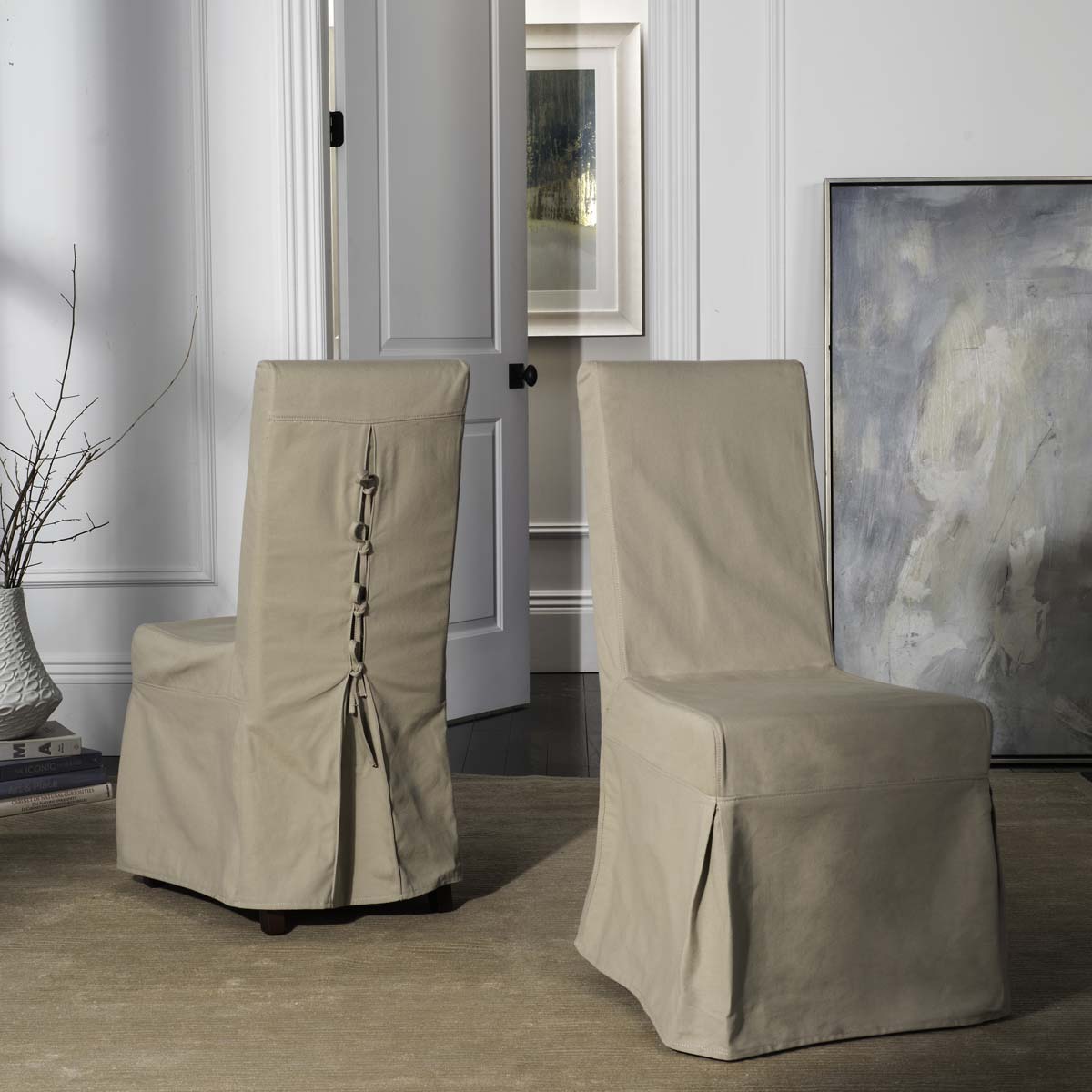 Safavieh Adrianna 19''H Linen Slipcover Chair (Set Of 2), MCR4521