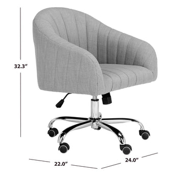 Safavieh Themis Linen Chrome Leg Swivel Office Chair , OCH4503