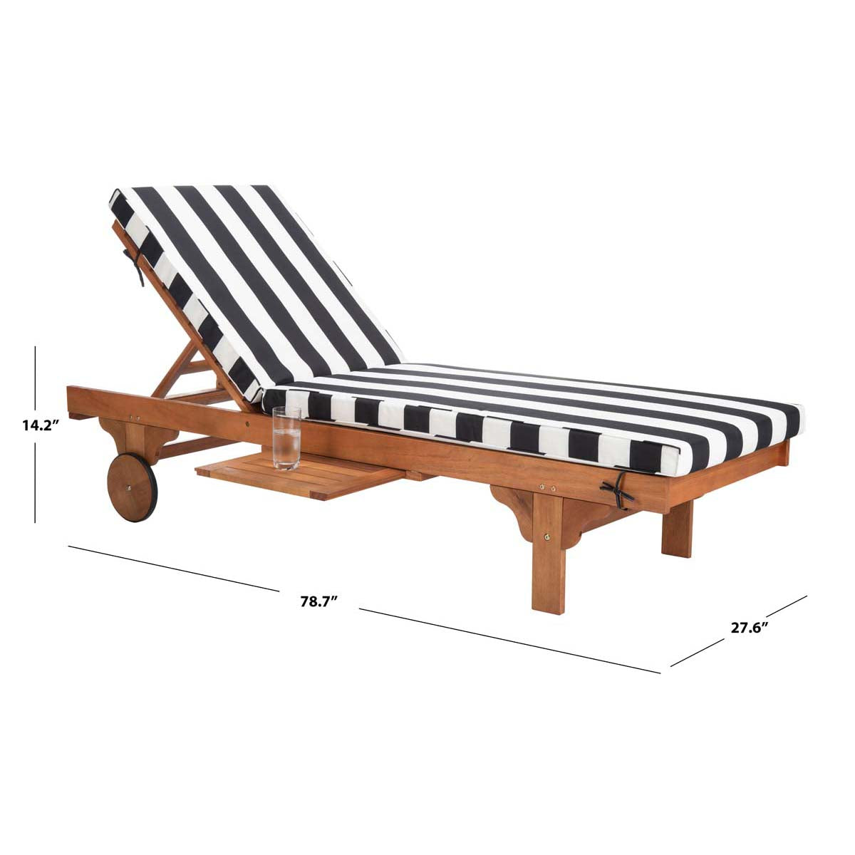 Safavieh Newport Chaise Lounge Chair With Side Table , PAT7022