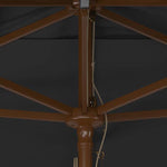 Safavieh Aklin 6.5Ft X 10Ft Rectangle Wooden Pulley Market Umbrella (No Tilt)/Beige , PAT8309