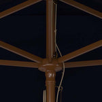 Safavieh Aklin 6.5Ft X 10Ft Rectangle Wooden Pulley Market Umbrella (No Tilt)/Beige , PAT8309