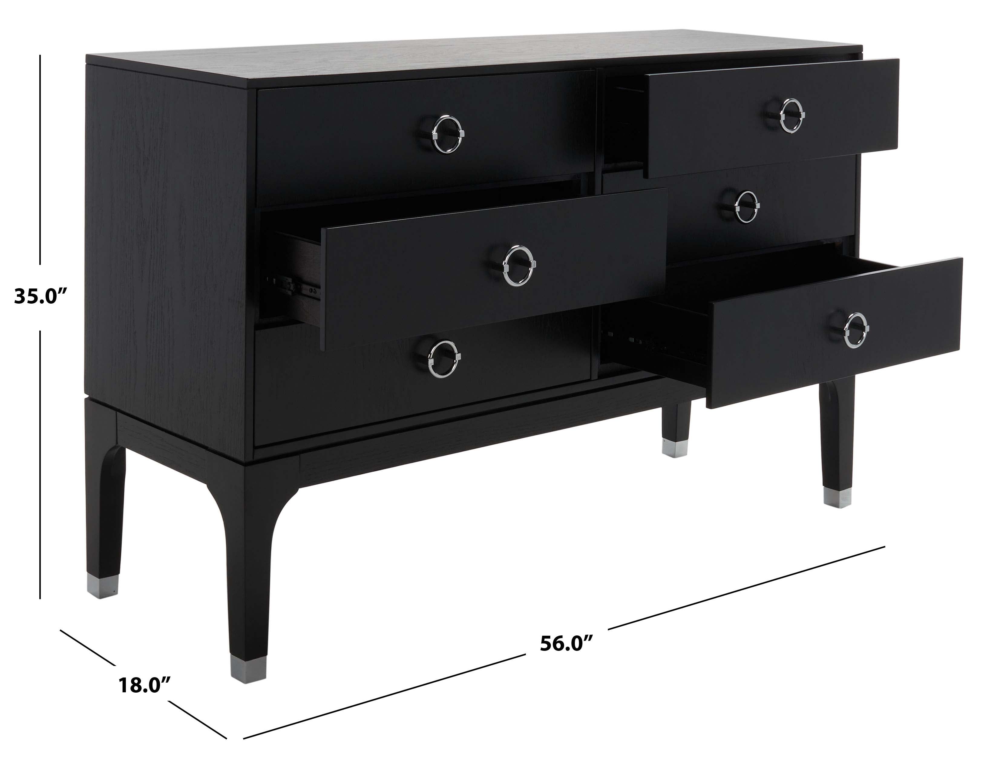 Safavieh Couture Lorna 6 Drawer Contemporary Dresser - Black