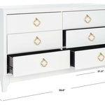Safavieh Couture Hannon 6 Drawer Contemporary Dresser - White / Gold