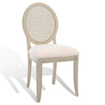 Safavieh Couture Karlee Rattan Back Dining Chair (Set of 2) - Rustic Grey / Beige