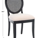 Safavieh Couture Karlee Rattan Back Dining Chair (Set of 2) - Black / Beige