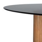 Safavieh Couture Ruthanne Round Glass Dining Table - Oak / Black