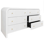Safavieh Couture Liabella 6 Drawer Curved Dresser - White / Gold
