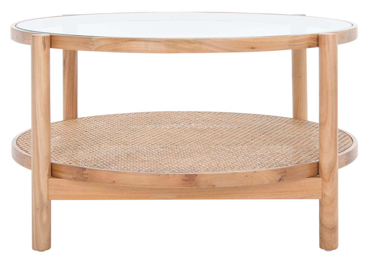 Safavieh Couture Karyna Rattan and Glass Coffee Table - Natural / Clear
