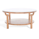Safavieh Couture Puck Marble Top Coffee Table - Natural / White