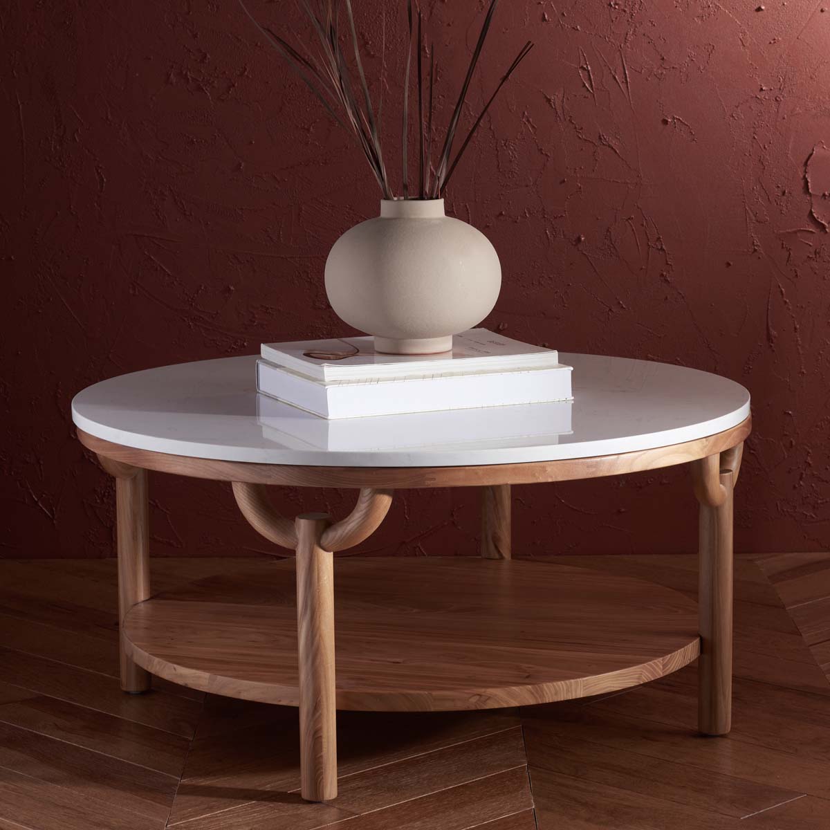Safavieh Couture Puck Marble Top Coffee Table