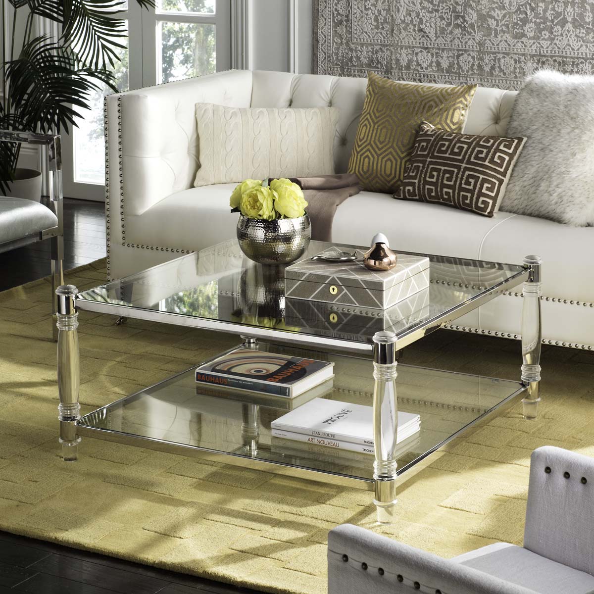 Safavieh Couture Isabelle Acrylic Coffee Table - Silver