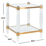 Safavieh Couture Isabelle Acrylic Accent Table - Brass