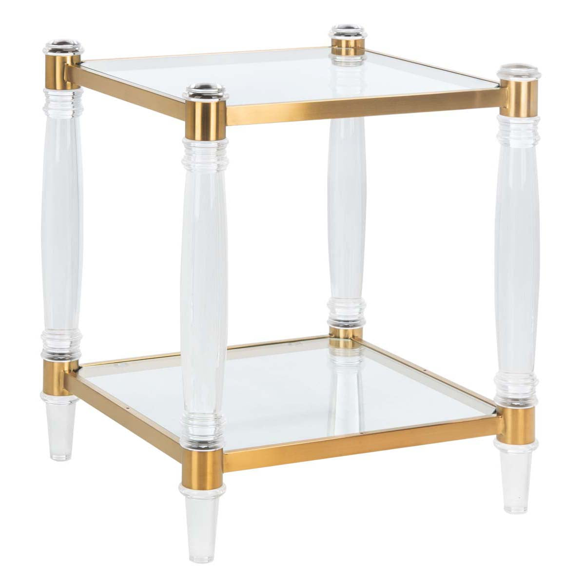 Safavieh Couture Isabelle Acrylic Accent Table - Brass