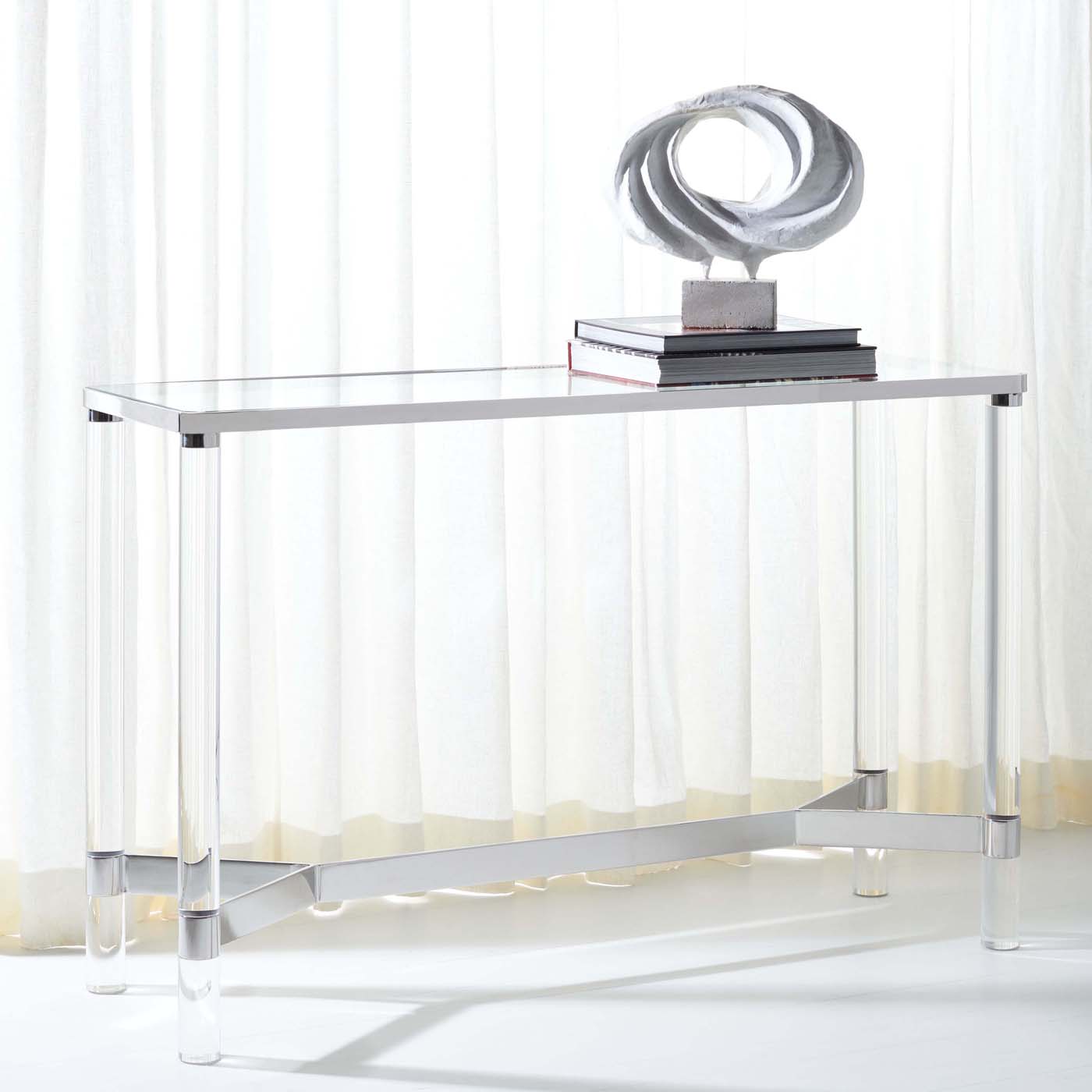 Safavieh Couture Suzanna Acrylic Console Table - Silver
