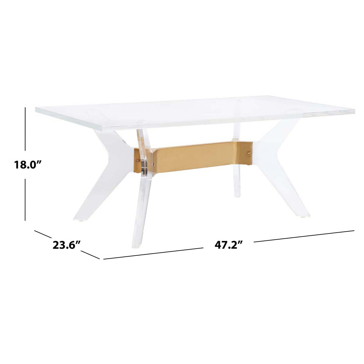 Safavieh Couture Werner Acrylic Coffee Table - Brass