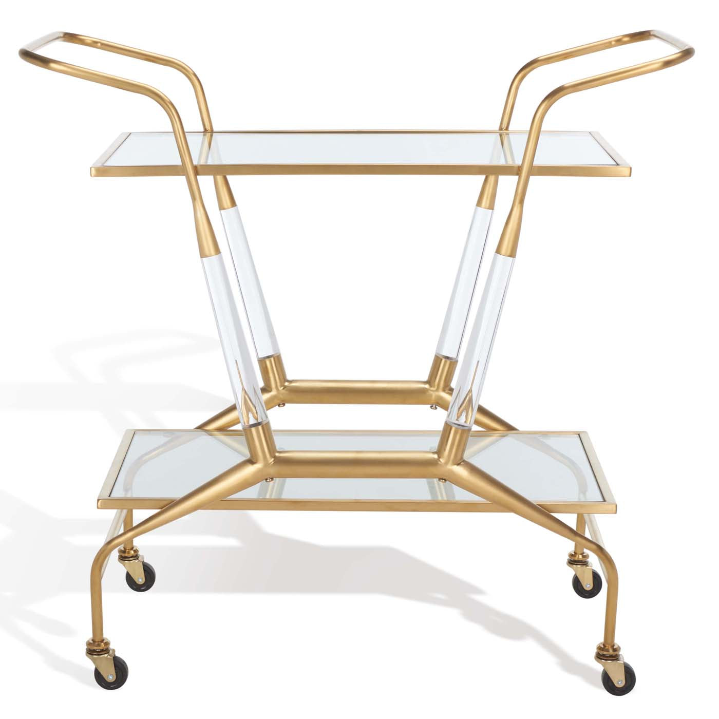 Safavieh Couture Sherise Acrylic Bar Cart - Clear / Gold