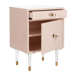 Safavieh Couture Harry 2 Drawer Side Table - Light Pink / Gold