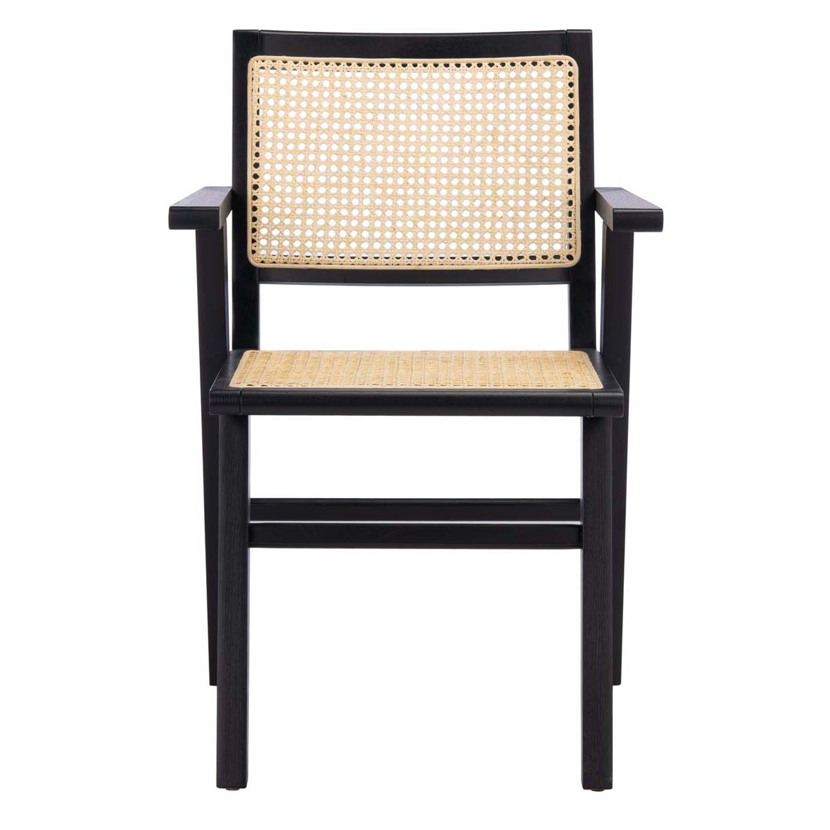 Safavieh Couture Hattie French Cane Arm Chair - Black / Natural